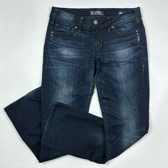 Silver Jeans Suki Mid Slim Boot Super Stretch Dark Wash Jeans 30x31 - Picture 1 of 14